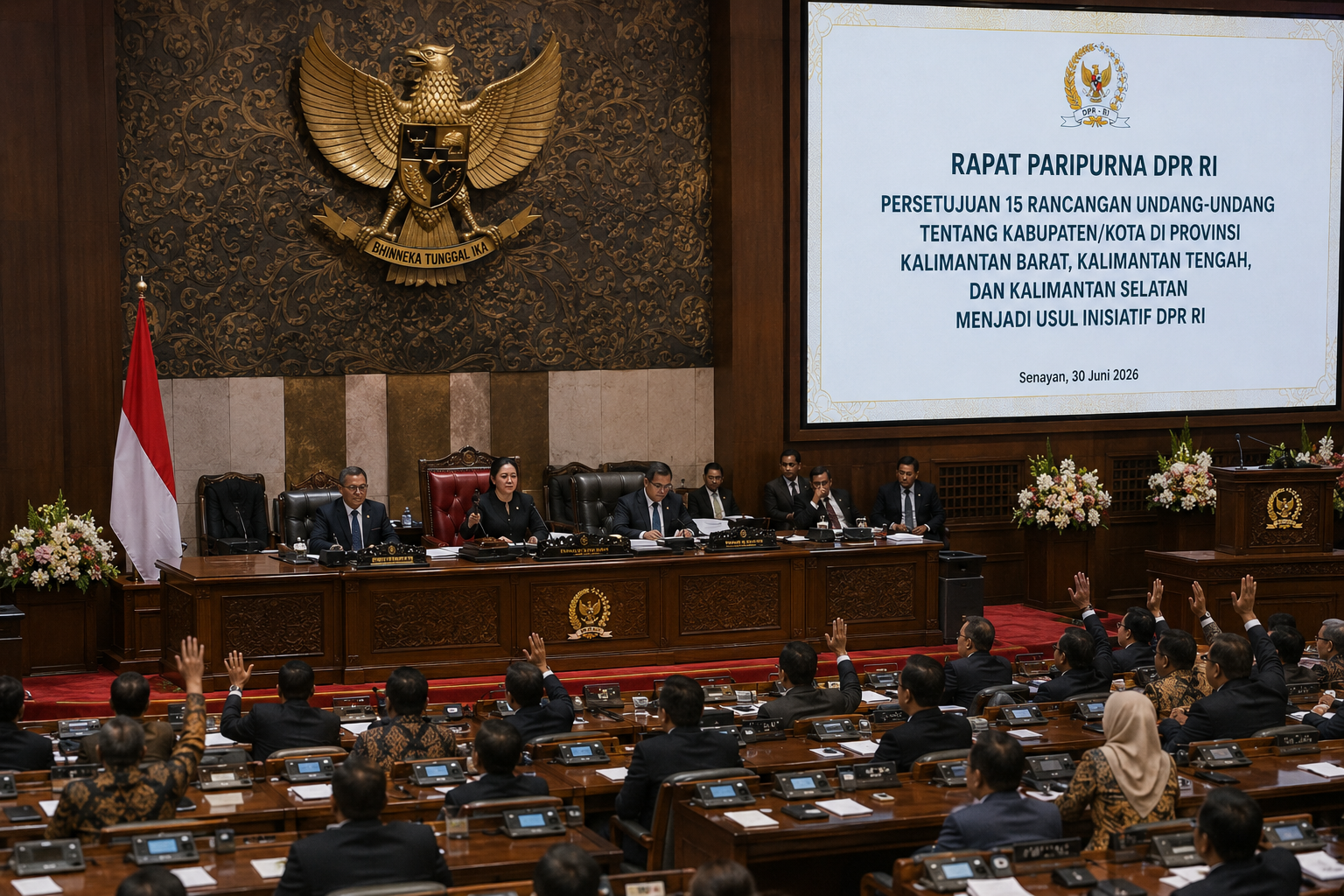 DPR Setujui 15 RUU Kabupaten dan Kota di Tiga Provinsi Kalimantan Jadi Usul Inisiatif