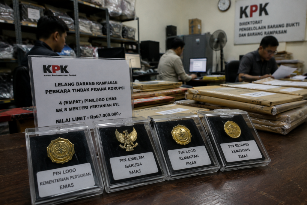 Empat Pin Emas Eks Mentan SYL Dilelang KPK, Nilai Limit Capai Rp67 Juta
