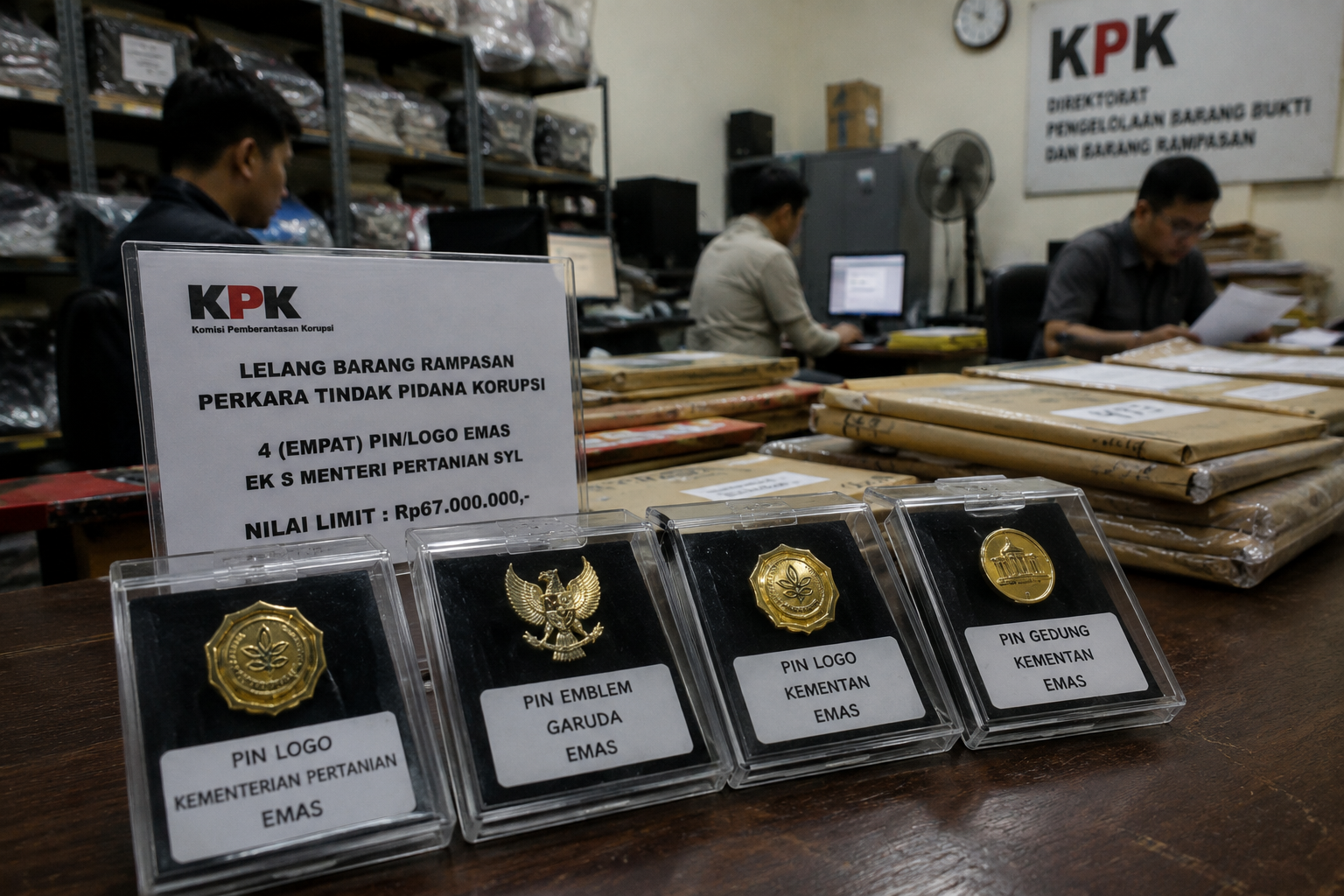 Empat Pin Emas Eks Mentan SYL Dilelang KPK, Nilai Limit Capai Rp67 Juta