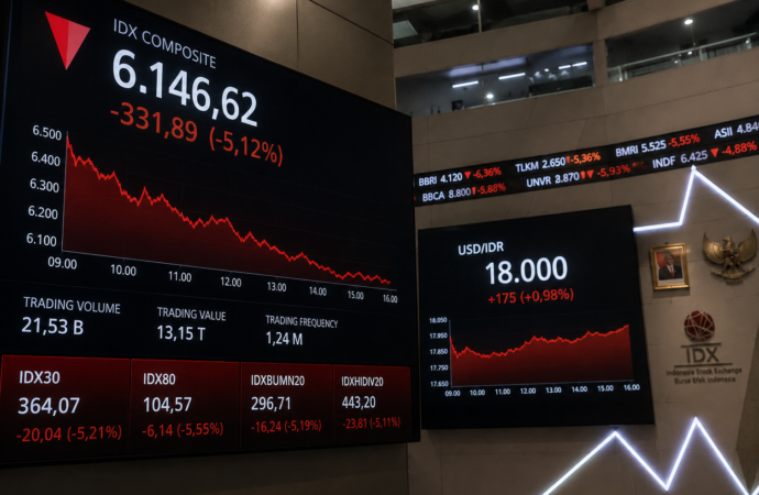 IHSG Anjlok dan Rupiah Sentuh Rp18.000, Pelaku Pasar Tunggu Sinyal Rebound