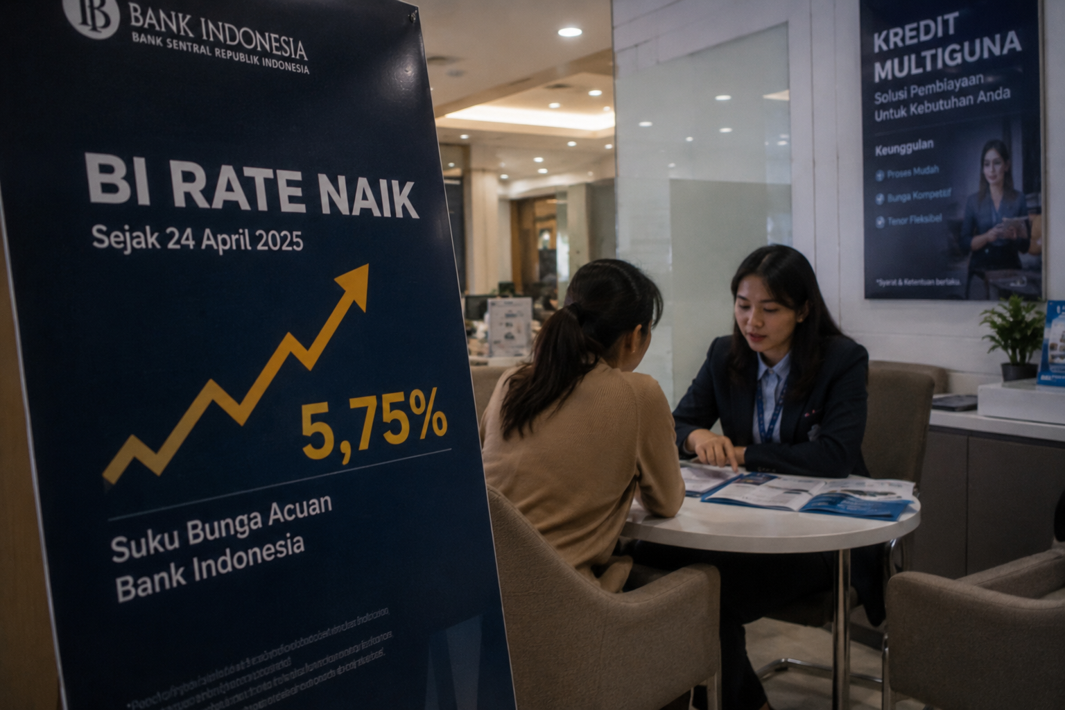 BI Rate Naik ke 5,75 Persen, Perbankan Masih Tahan Bunga Kredit