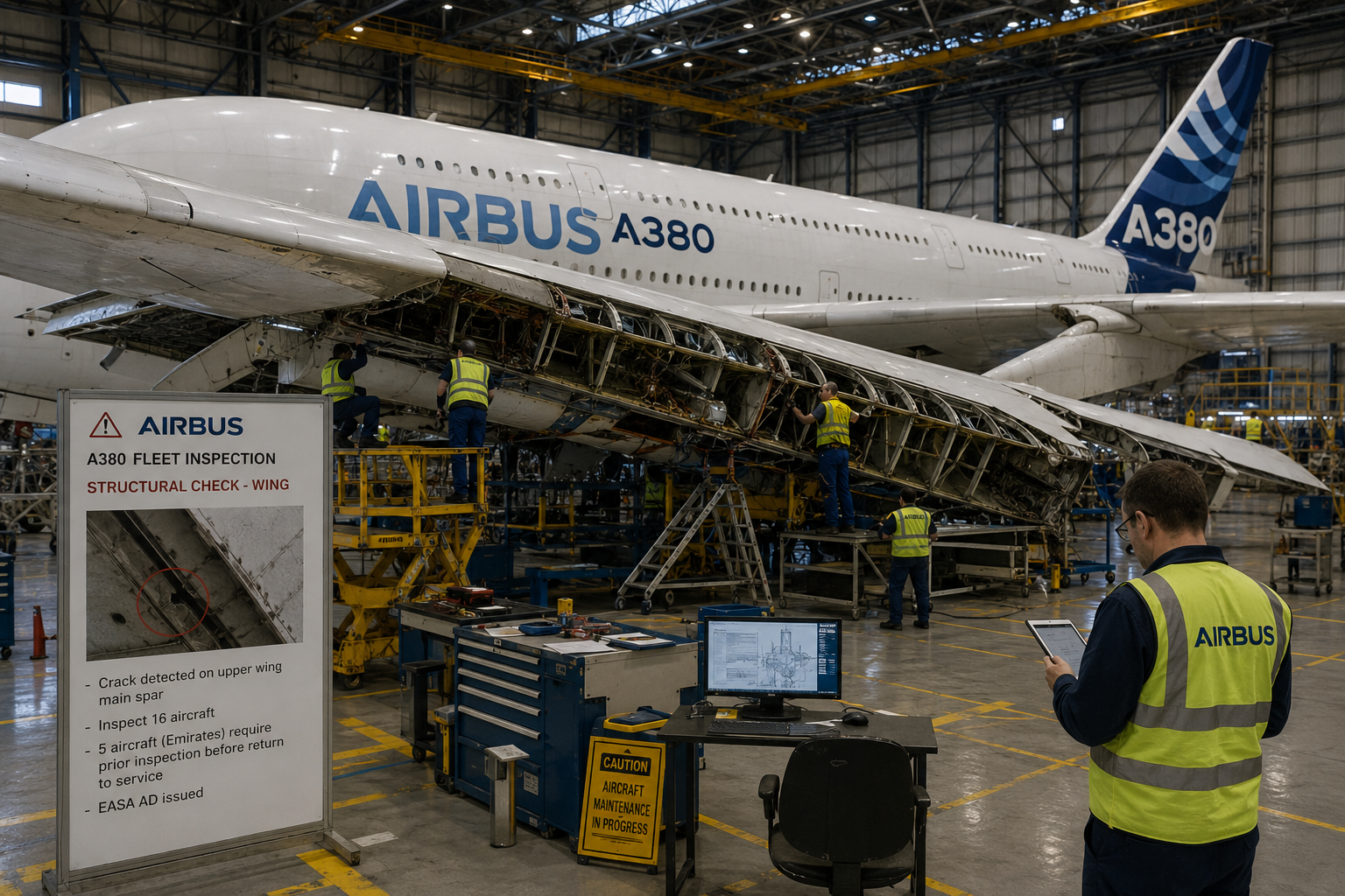 Airbus Periksa 16 A380 Usai Retakan Sayap