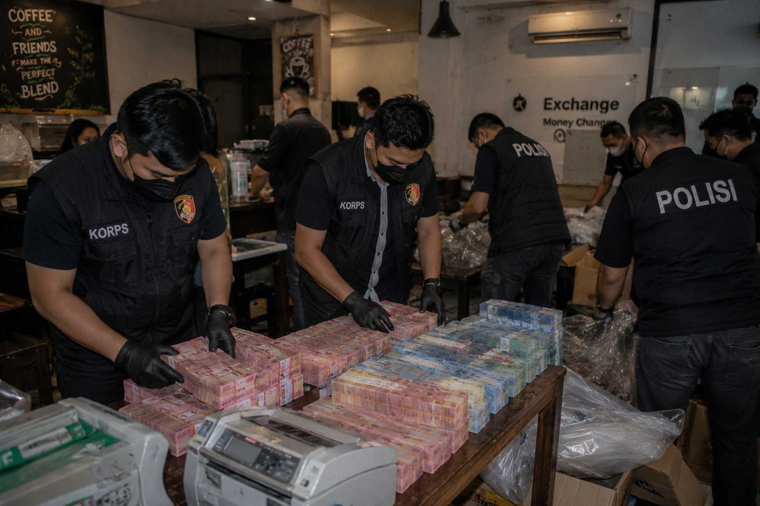 Polisi Sita Uang Rp6,72 Miliar usai Geledah Kafe dan Money Changer di Cipete