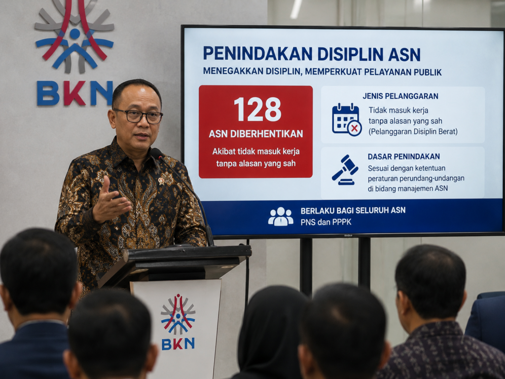 Kepala BKN Ungkap 128 ASN Dipecat karena Bolos Kerja