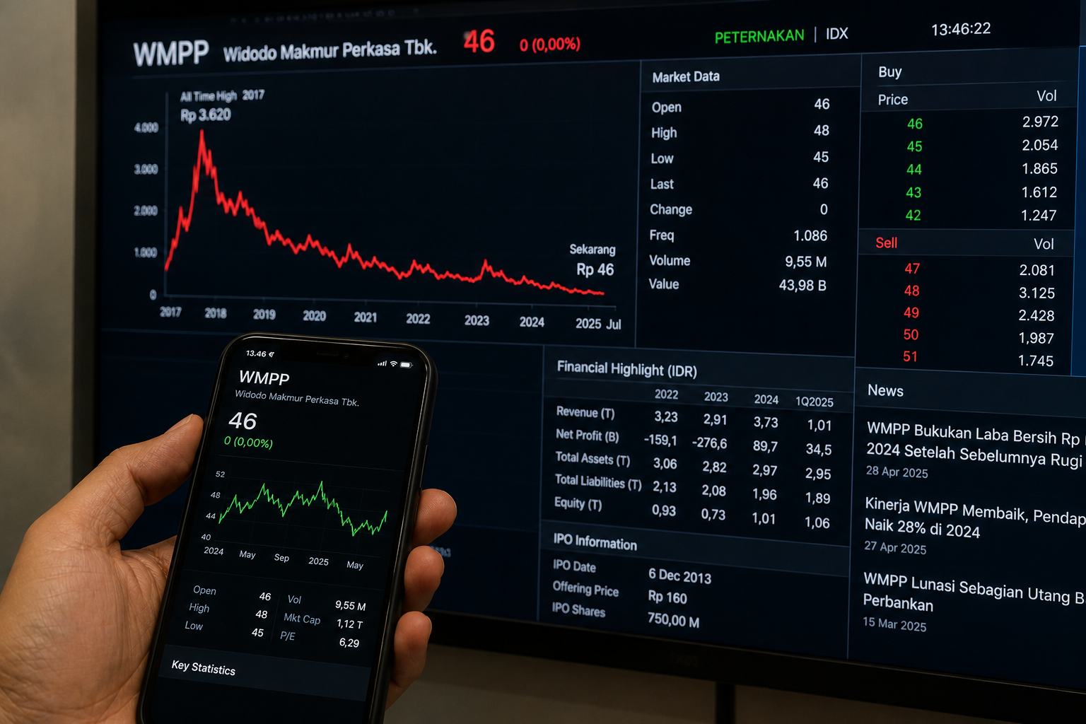 Kisah Dramatis Saham WMPP, Pernah Cetak Rekor saat Merugi Kini di Bawah Gocap ketika Cuan