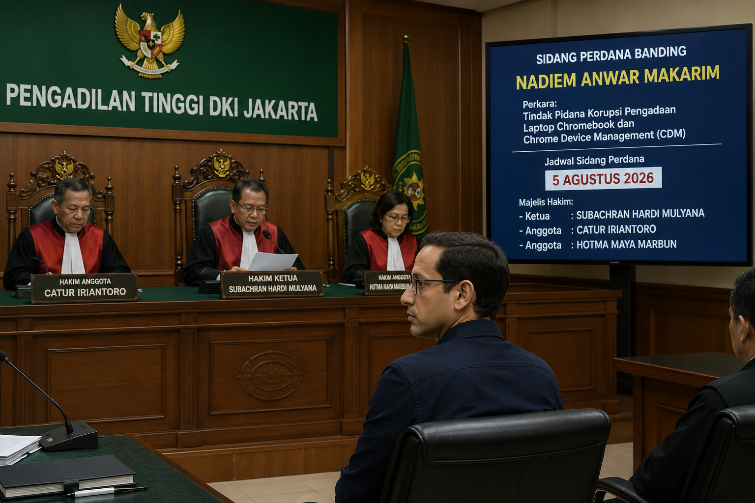 Sidang Banding Nadiem Makarim Dijadwalkan Mulai 5 Agustus 2026