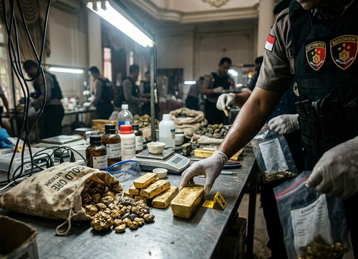 Bareskrim Geledah Rumah Mewah Sindikat Emas Ilegal 