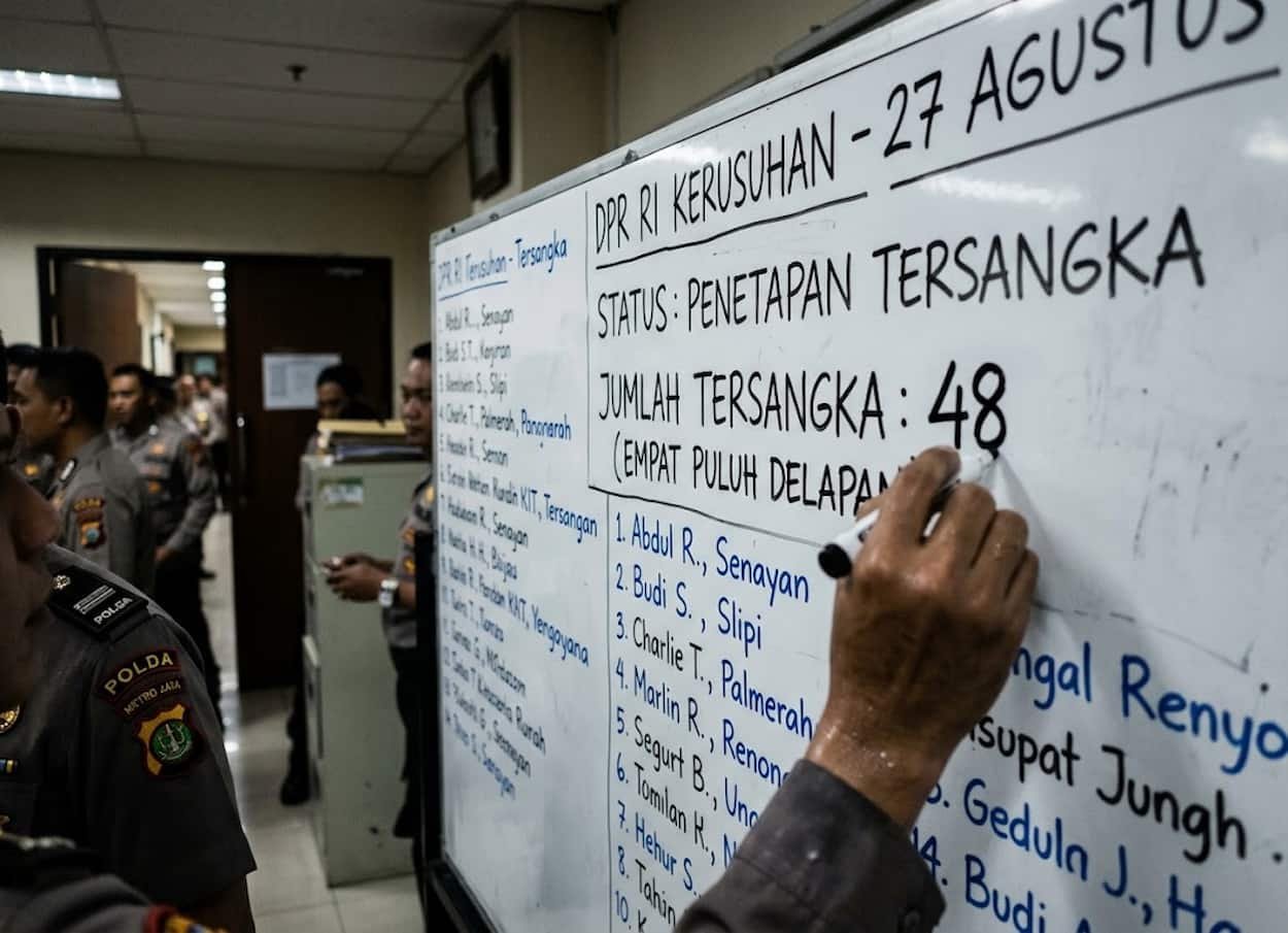 48 Perusuh Demonstrasi DPR Resmi Menjadi Tersangka 